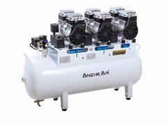 90L 静かな空気圧縮機 オイルフリー 2500W 歯科空気圧縮機