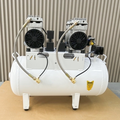 1100W歯科真空ポンプコンプレッサー 60L低騒音 OEM/ODM歯科二重空気コンプレッサー