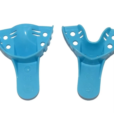 10個/バッグ 使い捨てオーソインプレッショントレイ プラスチック多サイズ歯科インプレッショントレイ