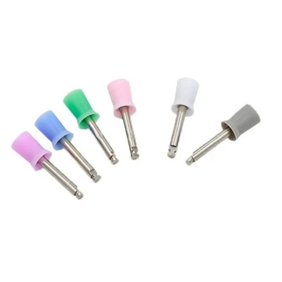 100pcs/Box 歯科プロフィー 磨きブラシ カラフルゴム歯科プロフィーカップ