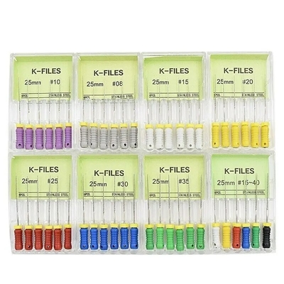 6pcs / Box 根管Kファイル エンドンティック治療 歯科エンドーファイル ニティ歯科Kファイル