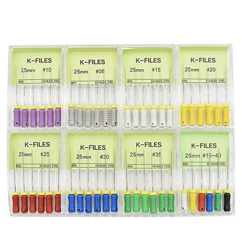 6pcs / Box 根管Kファイル エンドンティック治療 歯科エンドーファイル ニティ歯科Kファイル