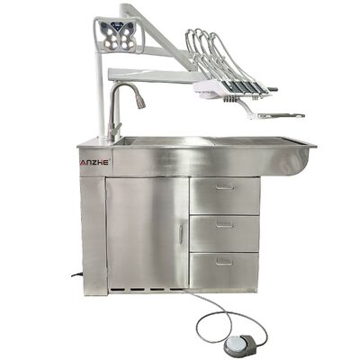 Veterinary Dental Treatment Unit with LED Surgical Lamp Built-in Compressor and Stainless Steel Vet Dental Machine for Animal Clinic