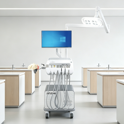 550W Air Compressor Dental Training Simulator with Realistic Phantom Head Model on Portable Mobile Trolley for Dental Teaching Equipment