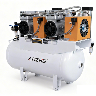 良い価格 シレントオイルフリー歯科エアコンプレッサーとエアドライヤー 60L 1700W 4つの歯科椅子のための低騒音歯科コンプレッサー オンライン